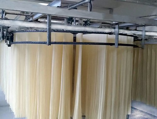 Fine dried noodles production process